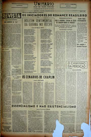 Página do jornal Unitário de agosto de 1949