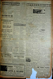 Página do jornal Unitário de agosto de 1949