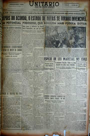 Página do jornal Unitário de agosto de 1949