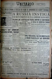 Página do jornal Unitário de agosto de 1949