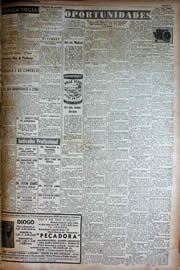 Página do jornal Unitário de setembro de 1949