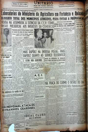 Página do jornal Unitário de setembro de 1949