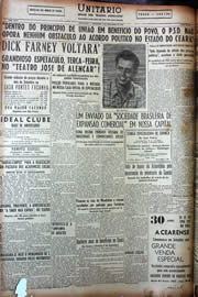 Página do jornal Unitário de setembro de 1949