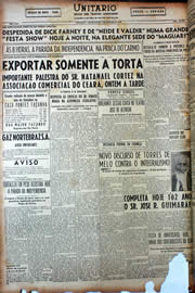 Página do jornal Unitário de setembro de 1949