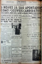Página do jornal Unitário de setembro de 1949
