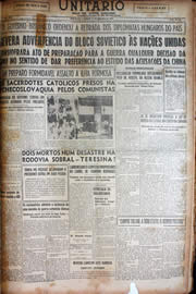 Página do jornal Unitário de outubro de 1949