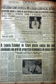Página do jornal Unitário de outubro de 1949