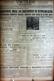 Página do jornal Unitário de outubro de 1949