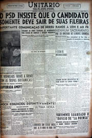 Página do jornal Unitário de outubro de 1949