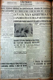 Página do jornal Unitário de outubro de 1949