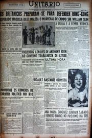 Página do jornal Unitário de outubro de 1949