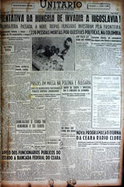 Página do jornal Unitário de outubro de 1949