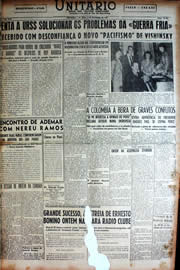 Página do jornal Unitário de novembro de 1949