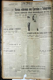 Página do jornal Unitário de novembro de 1949