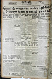 Página do jornal Unitário de novembro de 1949