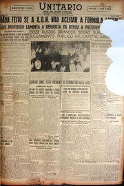 Página do jornal Unitário de novembro de 1949