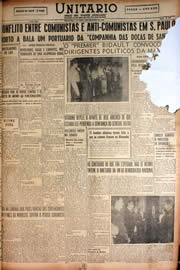 Página do jornal Unitário de dezembro de 1949