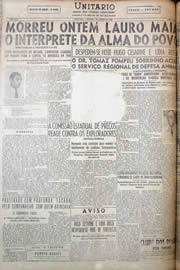 Página do jornal Unitário de janeiro de 1950