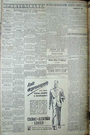 Página do jornal Unitário de fevereiro de 1950