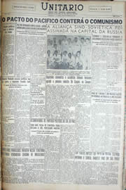 Página do jornal Unitário de fevereiro de 1950