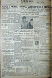 Página do jornal Unitário de fevereiro de 1950