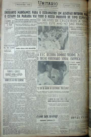 Página do jornal Unitário de fevereiro de 1950