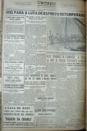 Página do jornal Unitário de fevereiro de 1950