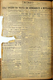 Página do jornal Unitário de março de 1950