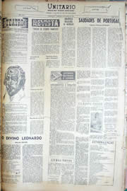 Página do jornal Unitário de março de 1950
