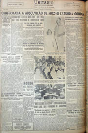 Página do jornal Unitário de março de 1950