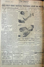 Página do jornal Unitário de março de 1950