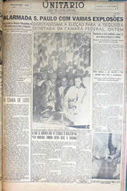 Página do jornal Unitário de março de 1950