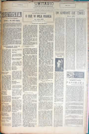 Página do jornal Unitário de março de 1950