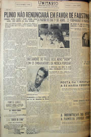 Página do jornal Unitário de março de 1950