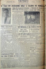 Página do jornal Unitário de março de 1950