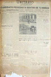 Página do jornal Unitário de maio de 1950