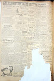 Página do jornal Unitário de maio de 1950