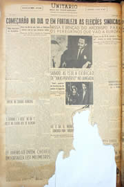 Página do jornal Unitário de maio de 1950