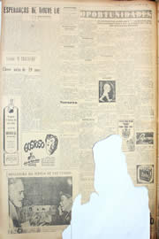 Página do jornal Unitário de maio de 1950
