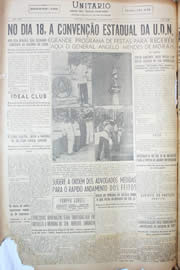 Página do jornal Unitário de maio de 1950