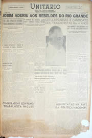 Página do jornal Unitário de maio de 1950