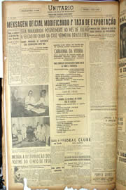 Página do jornal Unitário de junho de 1950