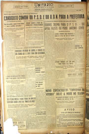 Página do jornal Unitário de junho de 1950