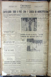 Página do jornal Unitário de julho de 1950