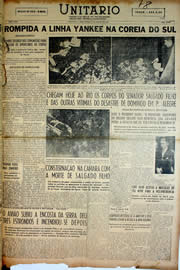 Página do jornal Unitário de agosto de 1950