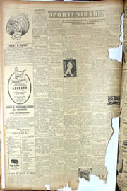 Página do jornal Unitário de agosto de 1950