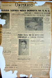 Página do jornal Unitário de agosto de 1950