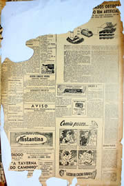 Página do jornal Unitário de agosto de 1950