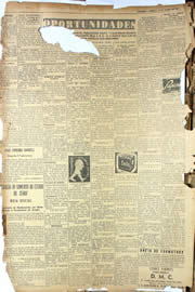 Página do jornal Unitário de agosto de 1950