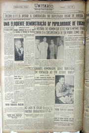Página do jornal Unitário de agosto de 1950